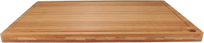 BambooMN Brand - Heavy Duty Premium Bamboo Cutting Board - 17.25"x11.75"x0.75" - Grooved - 10 Pieces