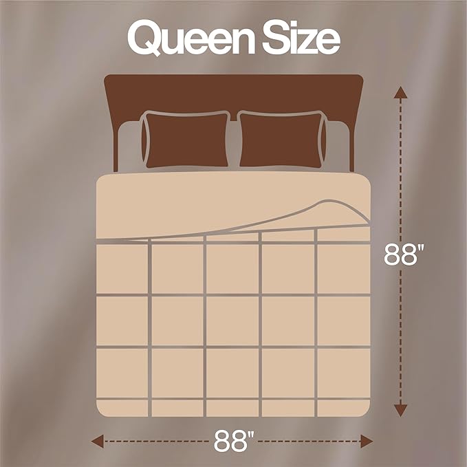 Utopia Bedding Queen Comforter Duvet Insert, Quilted Beige Comforter with Corner Tabs, Box Stitched Down Alternative Comforters Queen Size 88 x88 inches
