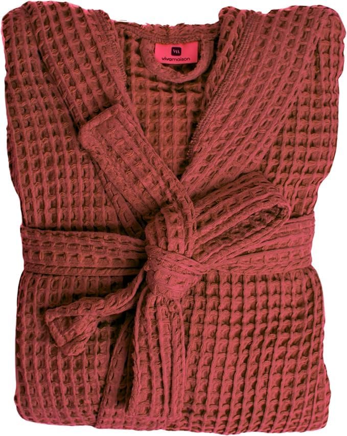Unisex Hooded Waffle Robe for Women & Men 100% Turkish Cotton | Quick-Dry Bathrobe | Cozy Housecoat for Lounging