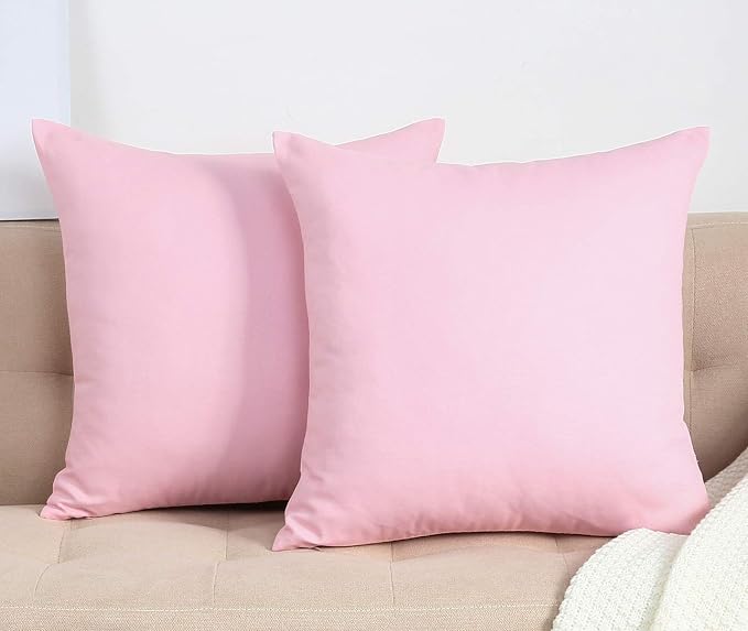 TangDepot 100% Cotton Solid Throw Pillow Cover 14x14 Salmon Pink | 100% cotton, same-color zip, machine wash & air dry. For living room, bedroom, office, car. 42 colors, 169 sizes. Cover only.