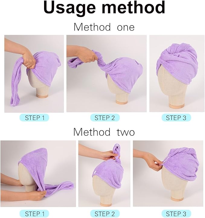Microfiber Hair Drying Towel Wrap for Women, Hair Turbans Towel for Wet Hair,turbie Twist Hair Towels(The Color of the Picture is for Reference only) (Light Green,Red,Dark Blue)
