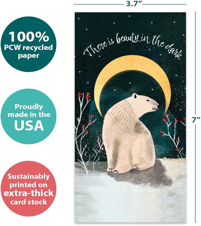Tree-Free Greetings - Solstice Money Holder Card - Artful Designs - 1 Money Holder Greeting Card + Matching Envelope - Made in USA - 100% Recycled Paper - 3.7 x 7 - Peace and Quiet (ZO70078)