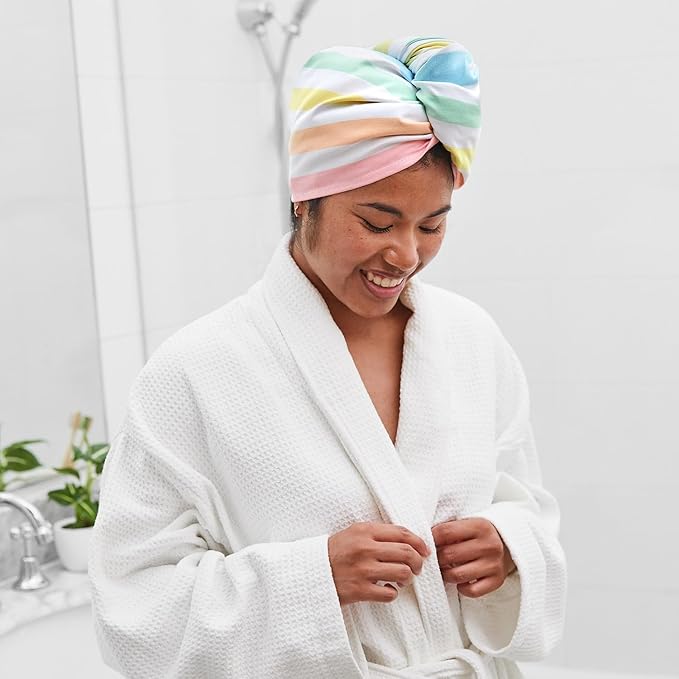 Dock & Bay Turban Hair Towel - for Home & the Beach - Super Absorbent, Quick Dry - Summer - Unicorn Waves, One Size
