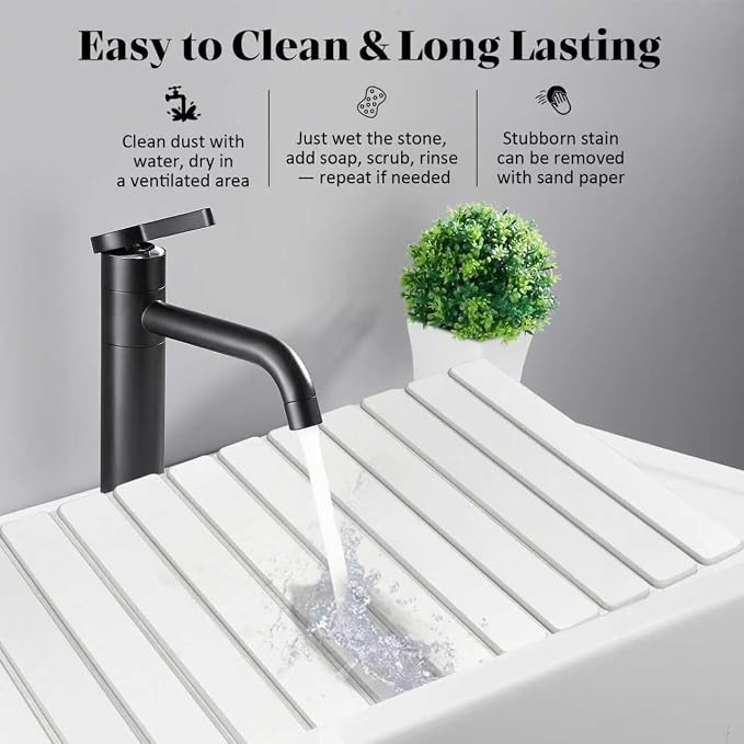 Stone Dish Drying Mats for Kitchen Counter, 28"(L)×16"(W), Fast Drying Collapsible Dish Drying Mat, Eco-Friendly Absorbent Diatomaceous Earth Mats for Dishes Bottles, Match Any Countertop