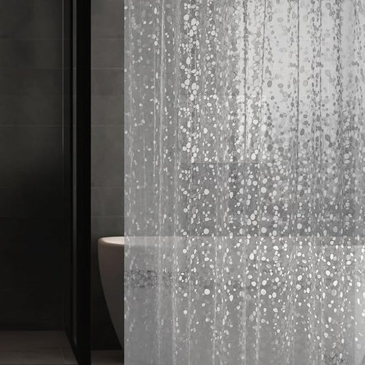 Extra Long 3D Pebble Pattern Waterproof Shower Curtain Liner EVA Shower Curtain with 3 Bottom Magnets, Shower Liner for Shower Stall, Bathtubs, 72 x 84