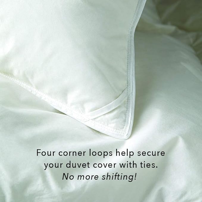 Cuddledown Dreamstead Blend Comforter | Soft, Lofty, Cloudlike | 50% Down, 50% Down Alternative Blend | 100% Cotton Shell, Percale Weave | Duvet Insert | Hypoallergenic | Handcrafted | RDS & Oeko-TEX