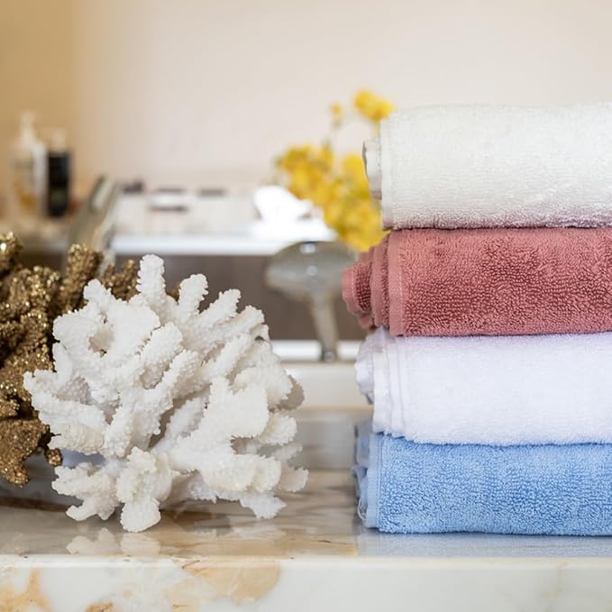ORGANIC TEXTILES 100% Organic Cotton Bath Towel (White), GOTS Certified, Highly Absorbent, Skin Sensitive, Plush Soft and Luxurious, Machine Washable, Premium Design, Durable