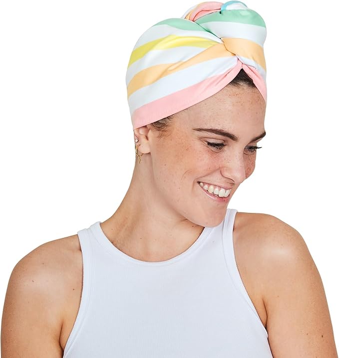 Dock & Bay Turban Hair Towel - for Home & the Beach - Super Absorbent, Quick Dry - Summer - Unicorn Waves, One Size