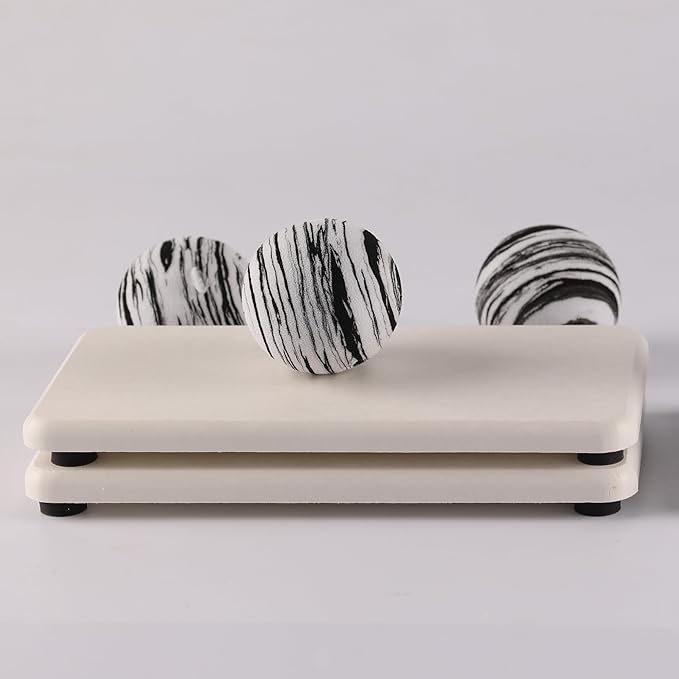 NiuYichee 2 Pcs Water Absorbing Stone Trays, Kitchen/Bathroom Sink Soap Dish, Diatomite Tray Used for Hand Soap & Cosmetic Bottles in The Modern Home, 3.15" W x 6.3" L, White