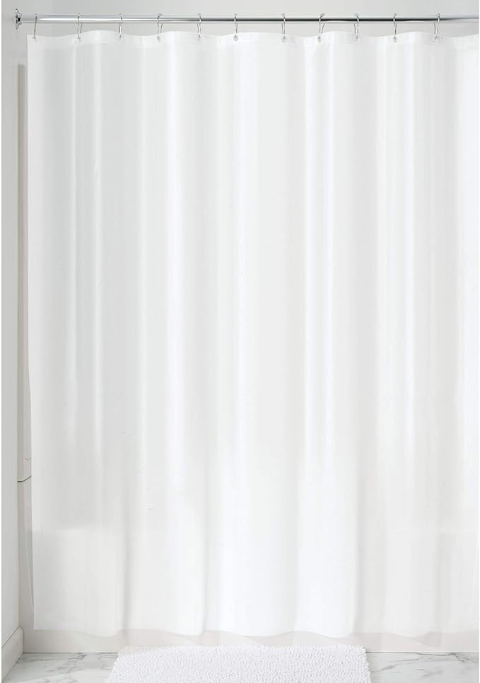 iDesign Waterproof PEVA Bathroom Shower Curtain Liner - 72" x 72", White