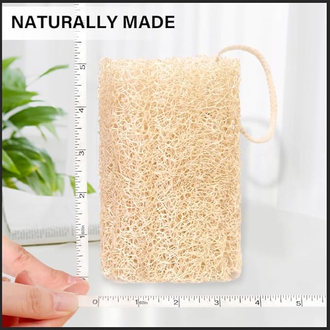 Natural Loofah Kitchen Sponge for Dishwashing 6 Inch 100% Plant Fibers Vegetable Fruit Scrubber Loofa,Natural Loofah Sponge Exfoliating Body Scrubber