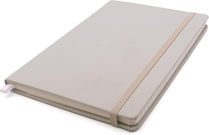 Pukka Pad Soft Cover A5 Notebook – Vegan Leather Journal with 192 Pages, 96 Sheets of 80GSM Ivory Paper, College Ruled without Margins – 5.8 x 8.2in, Oatmeal