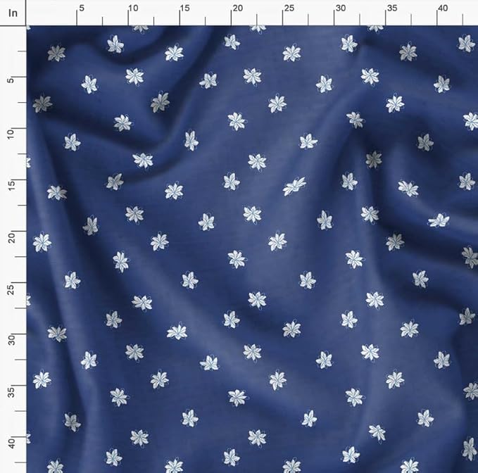 Soimoi Floral Print - Blue, Premium Cotton Cambric Fabric - Medium Weight Material for Quilting, Kurtis, Blouse, Kids Clothing, Tunic, Curtains - 42" Inch Wide, 1 Yard