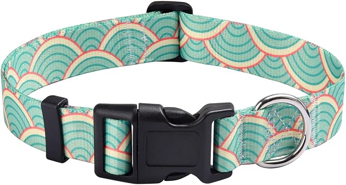 MarukoPet Dog Collar, Adjustable for Small Medium Large Dogs Puppy, Cute Design with Bohemia Floral Tribal Geometric Patterns Boys Girls Dog Collar(Sector-S)