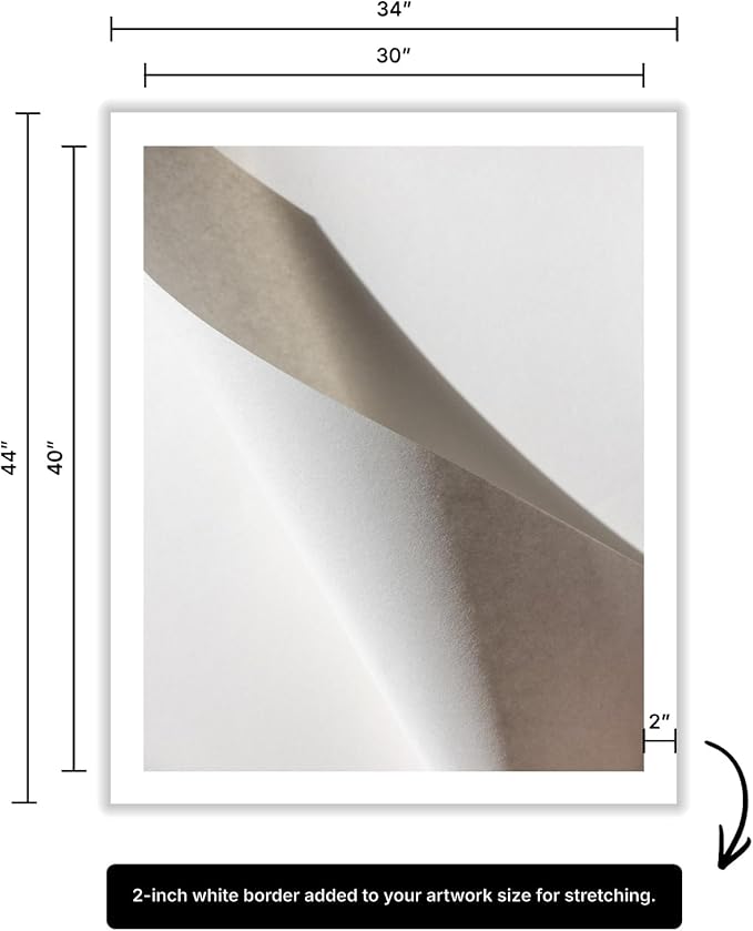 Monem Art Minimalist Folded Paper Abstract Print - Scandinavian Neutral Texture Art Poster - Wall Decor for Living Room, Bedroom or Office - 30x40 ROLLED CANVAS Wall Art by Mareike Bohmer