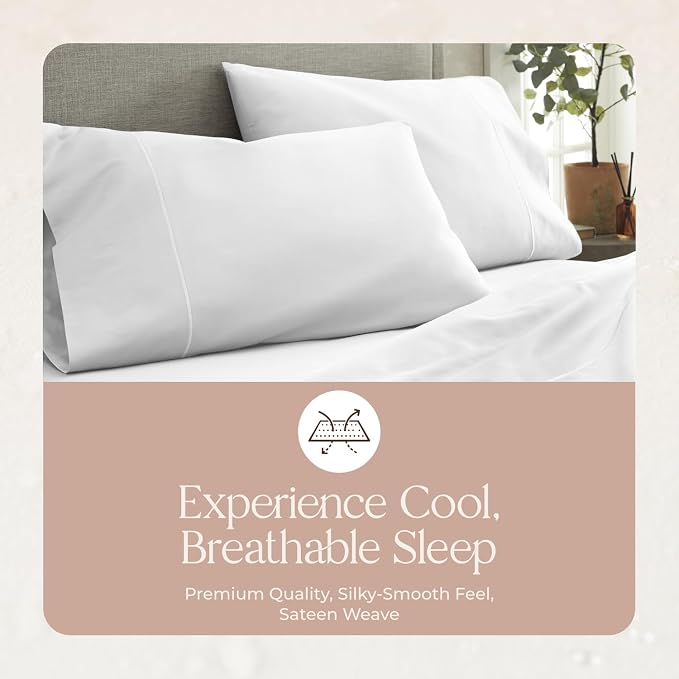 100% Organic Cotton Pillow Cases King Size Set of 2-100% Cotton Pillowcases GOTS Certified 500 Thread Count - Naturally Cooling Comfortable Breathable & Soft Pillow Cases (White, Standard)