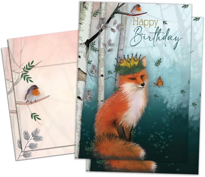 Tree-Free Greetings - Birthday Cards - Artful Designs - 2 Cards + Matching Envelopes - Made in USA - 100% Recycled Paper - 5"x7" - Like Royalty (GT65275)