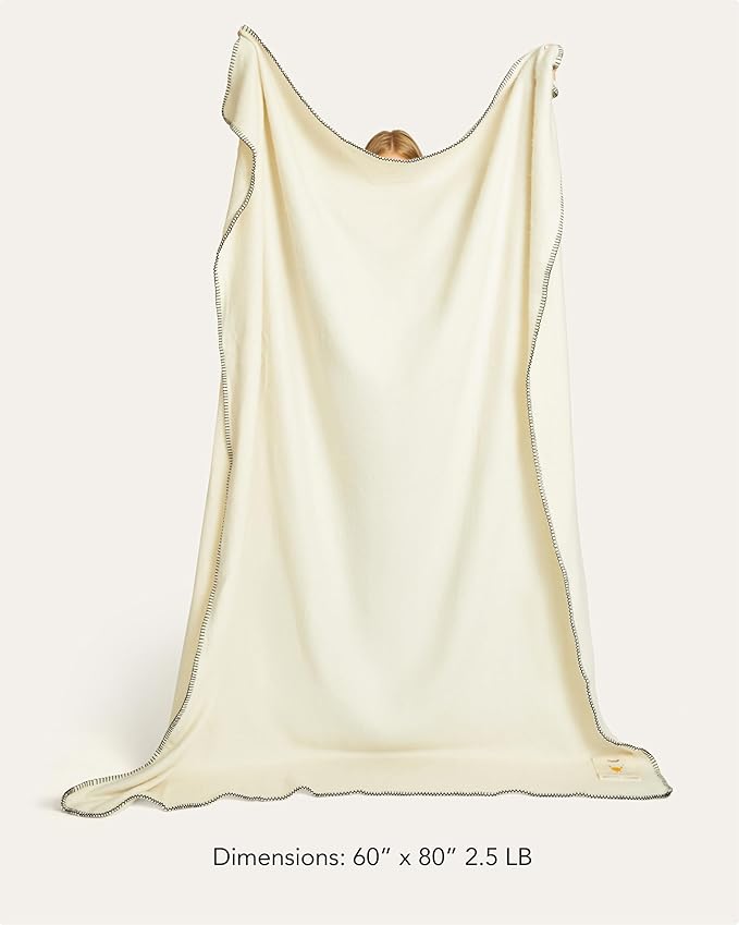 UnHide Knit Alpaca Blanket - 60" x 80" Ultra-Soft & Lightweight Throw - Made with Alpaca & Merino Wool - Sustainable & Ethically Sourced - Snow White