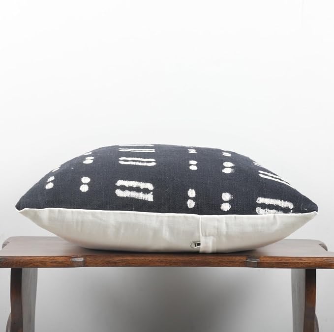 Trade Star 100% Cotton Throw Pillow Cover Handloom Square Cushion Case Tribal Print Bedding Sofa Cushion Case Farmhouse Floor Decor Cushion Cover Handmade for Room Decor (18x18 Inches)