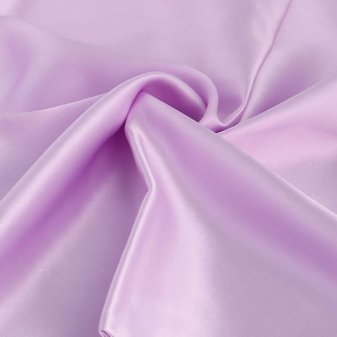 uxcell 1 Pack 100% Charmeuse Pure Silk Pillowcase for Hair and Skin, 350TC 19 Momme Soft Breathable Pillow Case with Hidden Zipper, Light Purple Silk Pillowcase Travel (14x20inch)