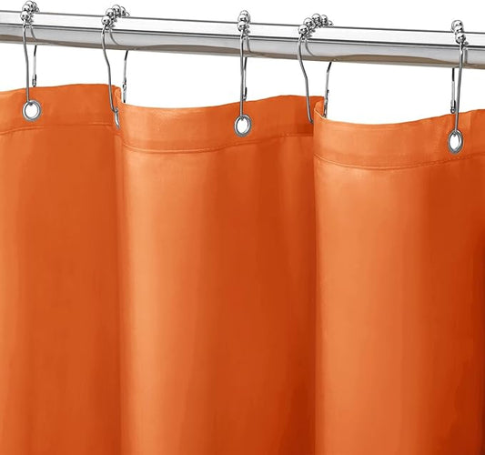 Gibelle Stall Small Shower Curtain Liner 36 x 72 Inches, Orange Shower Curtain Liner, Washable Waterproof Fabric Shower Liner for Bathroom, Machine Washable