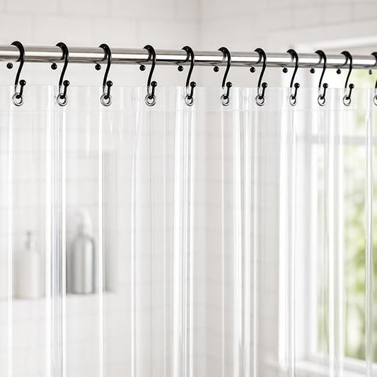 No Smell Shower Curtain Liner 72x72 Clear - PEVA Plastic Shower Curtain for Bathroom, PVC-Free Waterproof Clear Shower Liner with Metal Grommets and Magnet-Weighted Bottom Hem - Washable Inner Liner