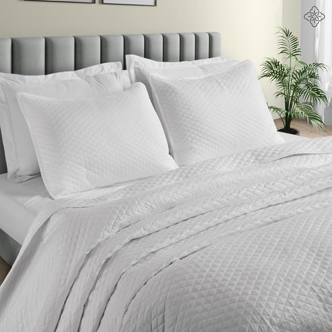 BIOWEAVES Sheet Set & Quilted Set | GOTS Certified Organic Cotton | Queen Size, White