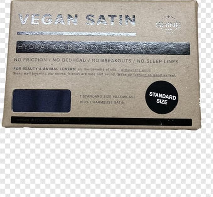 Vegan Satin Hydrating Beauty Pillowcase (Charcoal, Standard)