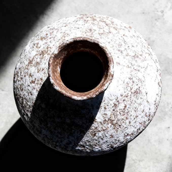 Wabi Sabi Vase, 11.5" Wabi Sabi Decor Rustic Vase, Speckled Brown Ceramic Vase for Centerpiece, Vintage Farmhouse Decor for Home Decorative, Table, Living Room, Bedroom, Bathroom, Kitchen