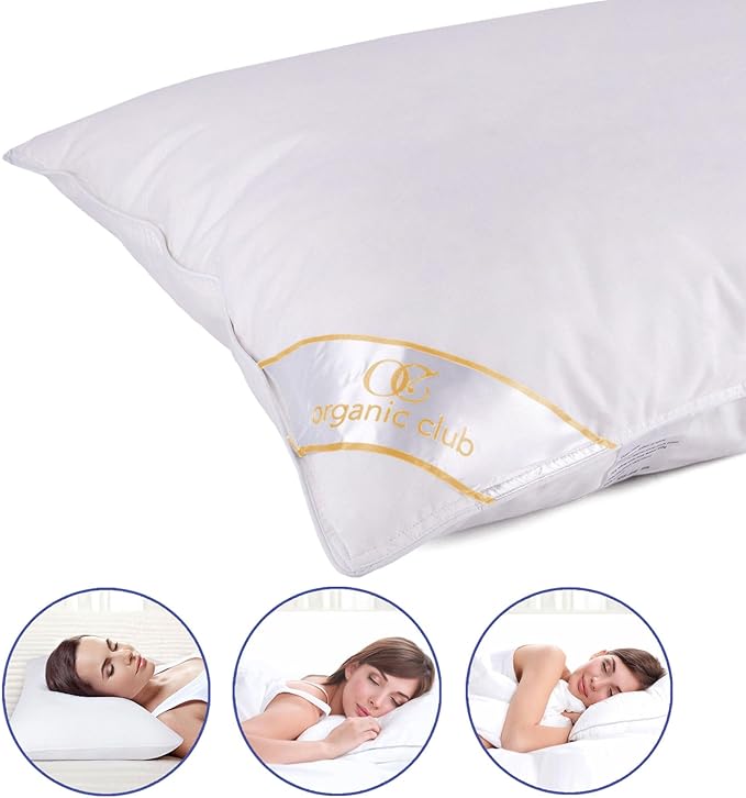 Wool Pillow – 100% Cotton Cover, Breathable & Temperature Regulating Bed Pillow, Natural Sheep Wool Fill, Hypoallergenic Sleeping Pillow (Square, Medium, Sheep Wool)