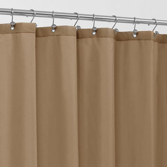 ALYVIA SPRING Extra Long Fabric Shower Curtain Liner Waterproof - 72" x 84", Soft & Lightweight XL Shower Curtain with 3 Magnets, Machine Washable - 72x84, Coffee