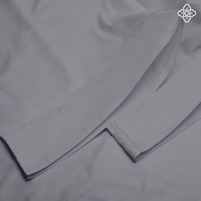 Bioweaves 100% Organic Cotton Pillow Cases 300 Thread Count Soft Sateen Weave GOTS Certified – Standard/Queen Size, Set of 2, Stone
