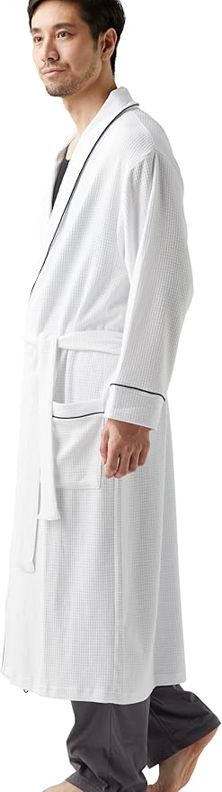 Amazon Essentials Men's Lightweight Cotton Waffle Bathrobe (Available in Big & Tall)