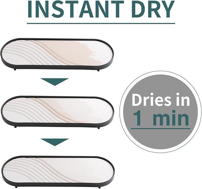 Water Absorbent Diatomite Tray, Diatomite Soap Dish Mat, Instant Dry Sink Organiser, Diatomaceous Earth Kitchen Soap Dish, Absorbing Stone Hand Soap Holder Water for bathroom kitchen (White)