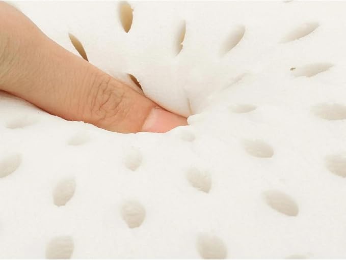 100% Natural Talalay Latex Pillow – Medium Firm Support for Neck & Shoulder Pain Relief – Breathable, Eco-Friendly – Standard Size with Removable Washable Cover – Non-Toxic, No Memory Foam