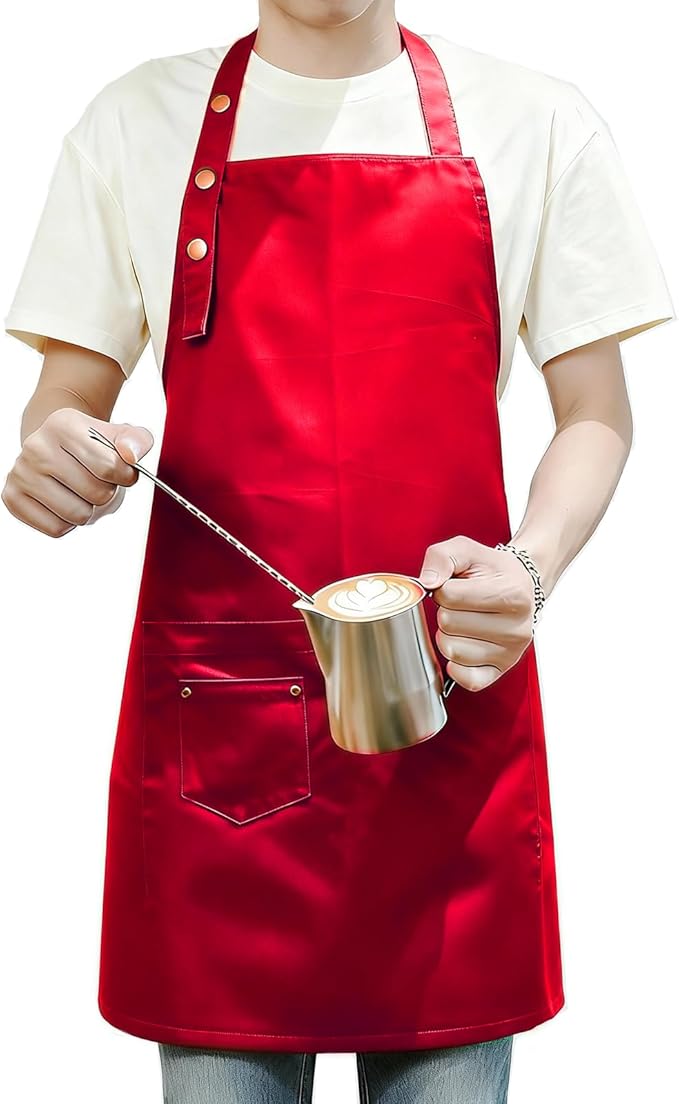Art Aprons for Painting Pottery Ceramics, Mens Women Kitchen Cooking Aprons Waterproof Green