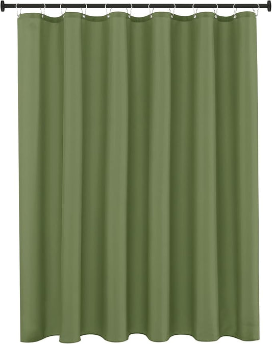 Biscaynebay Hotel Quality Fabric Shower Curtain Liners 72 Inch by 72 Inch, Sage Water Resistant Bathroom Curtains Rust Resistant Grommets & Weighted Bottom Hem Machine Washable