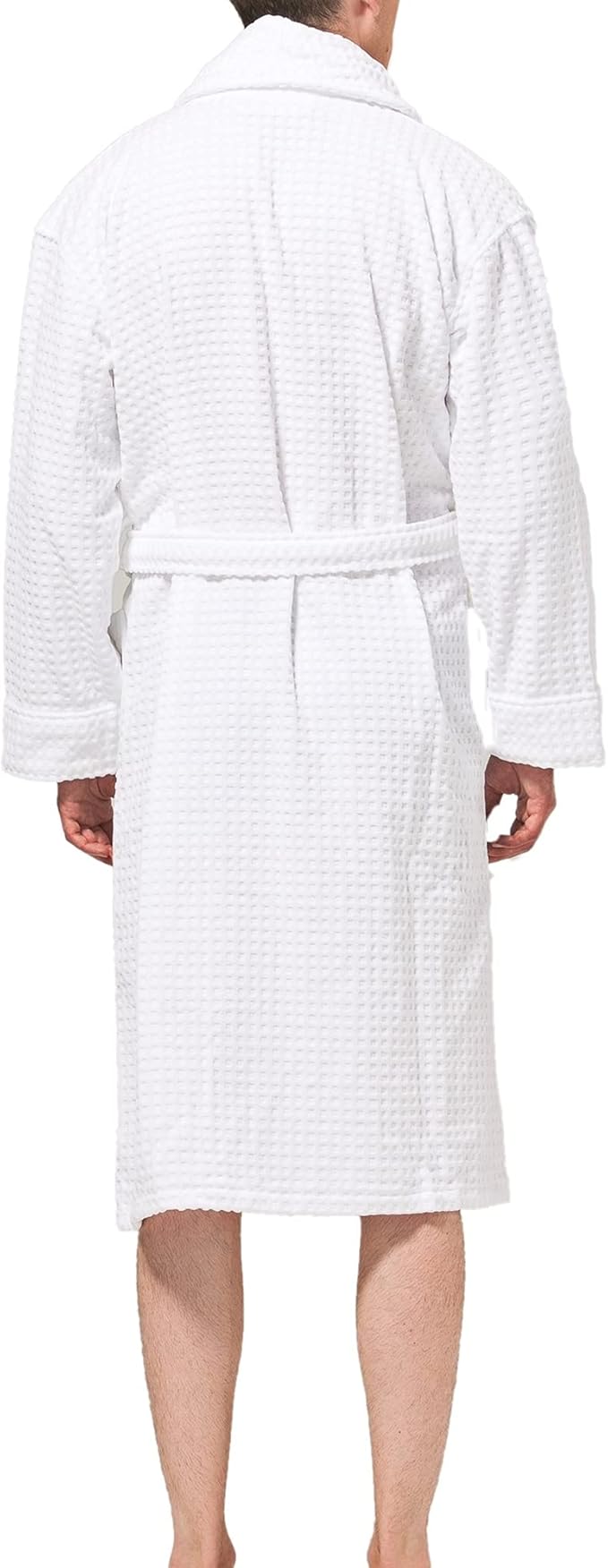 Alpine Swiss Dario Mens Luxury Waffle Knit Cotton Bathrobe Shawl Collar Hotel Spa Robe