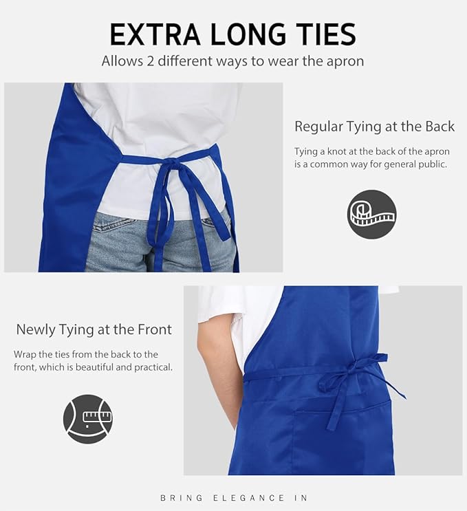 Syntus Apron for Men Women, Adjustable Cooking Kitchen Chef Aprons with 2 Pockets