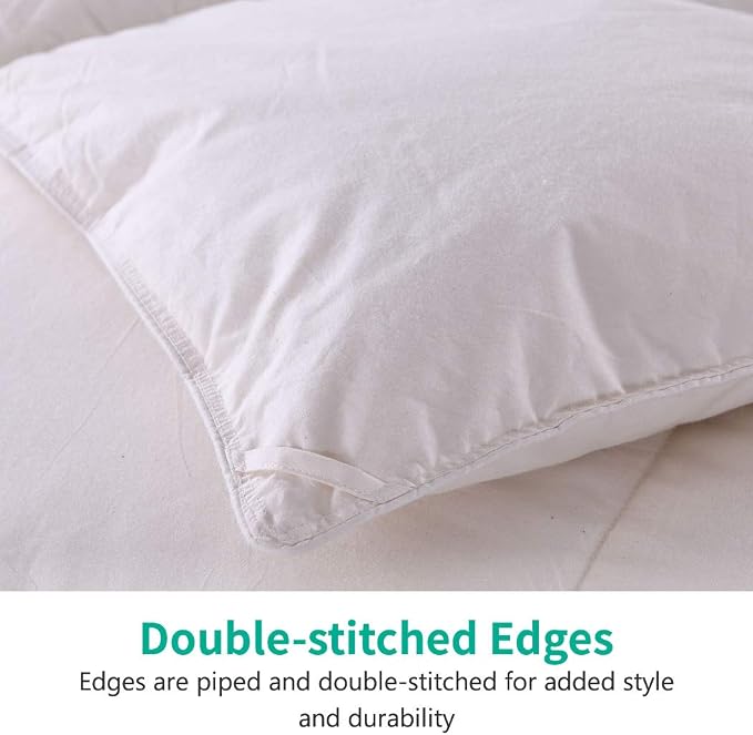 APSMILE Oversized King Luxury Organic Cotton All Season Down Feather Fibers Comforter, High Fill-Power Medium Warmth Duvet Insert (120x98, Ivory White)