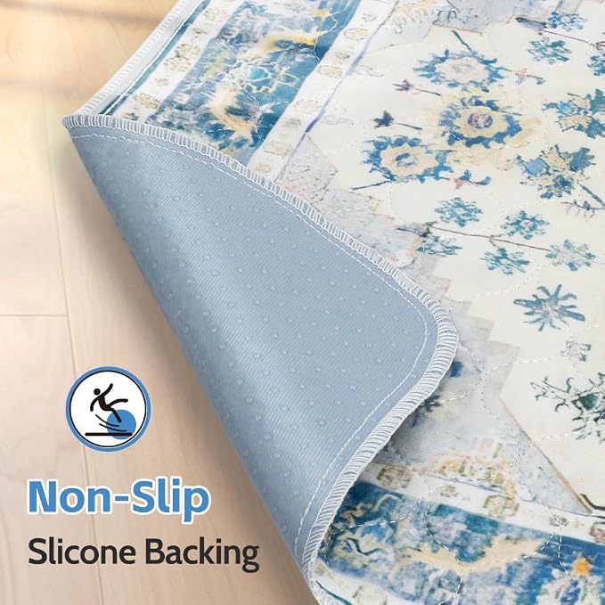 Washable Pee Pads for Dogs, 2 Pack Reusable Puppy Training Pads 40"x26" Super Absorbent Waterproof Dog Training Pads, Non-Slip Potty Pads, Whelping Pads Litter Mat Blue Medallion