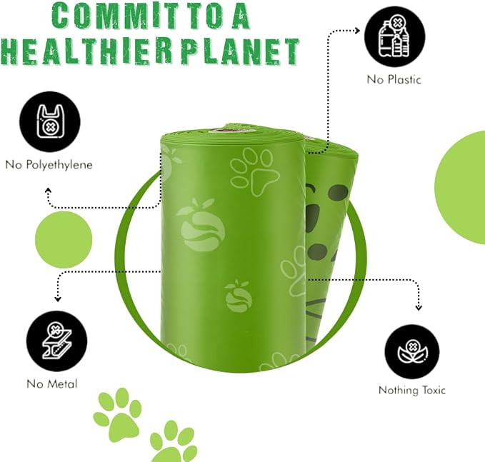 OrangeBio Dog Poop Bags, 100% Certified Home Compostable, 13 x 9 Inches - 180 Count (15 Bags per Roll, 12 Rolls), Unscented, OK Compost Home Certified
