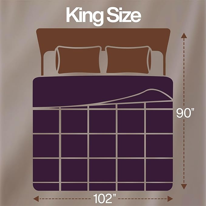 Utopia Bedding King Comforter Duvet Insert, Quilted Plum Comforter with Corner Tabs, Box Stitched Down Alternative Comforters King Size 90 x 102 inches