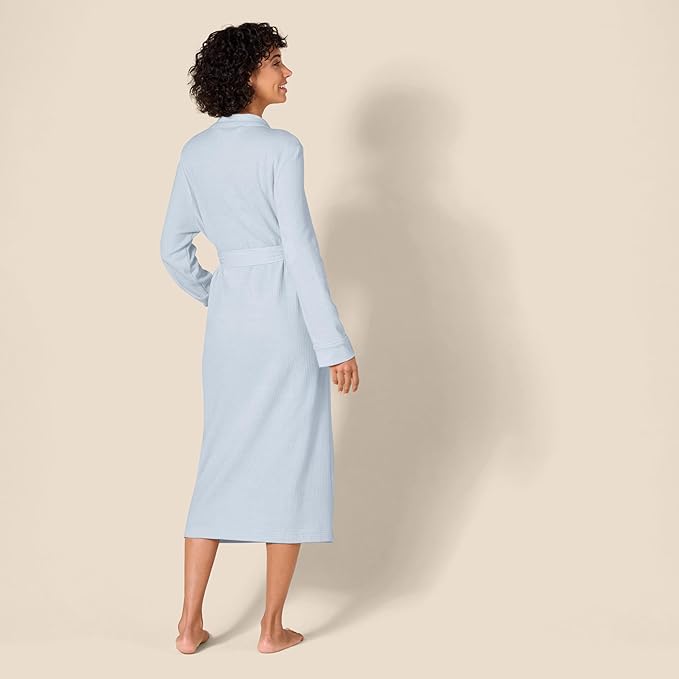 Amazon Essentials Women's Lightweight Waffle Full-Length Bath Robe with Pockets (Available in Plus Size)