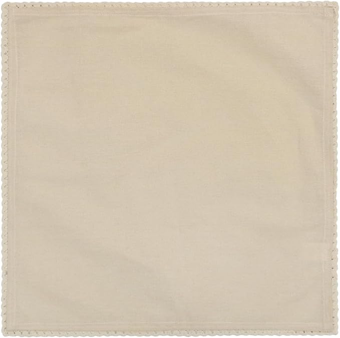 THE HOME TALK Cotton Lace Napkins-Set of 6, Natural(18x18 Inches)|Ultra Soft 100% Cotton Premium Dinner Table Napkins for Home Restaurant Banquet & Hotel|Heavy Absorbent|Machine Washable & Reusable