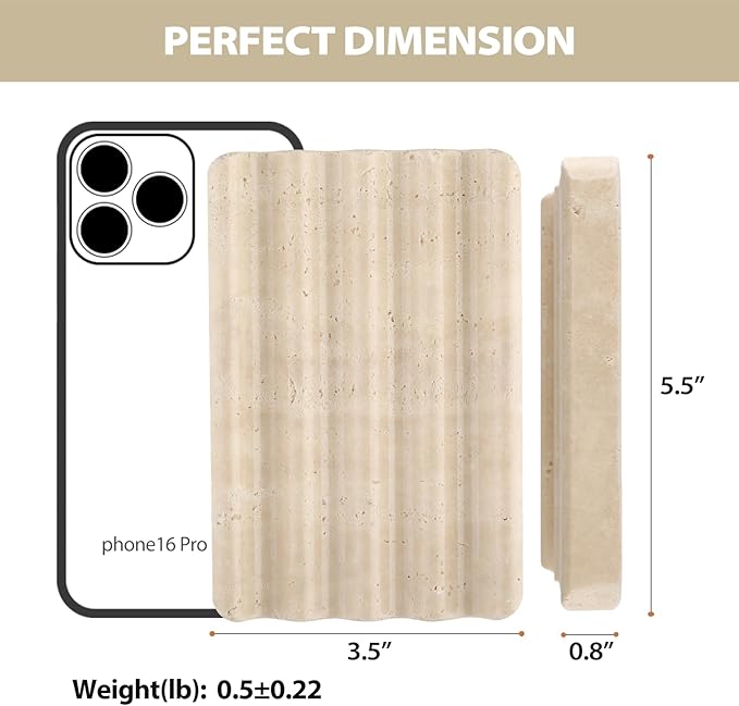Koville 2PCS Travertine Soap Dishes for Shower, Marble Soap Dish Bar Soap Holder for Sink, Stone Soap Tray for Bathroom, Stripe Grooves Saver Keep Bars Dry Easy Clean