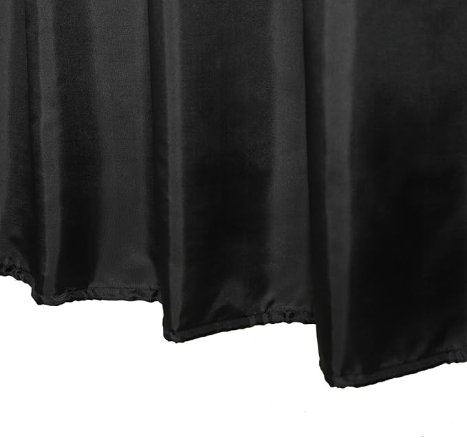 Fabric Black Shower Curtain Liner, Washable Light Weight Cloth Shower Curtains Bathroom with Bottom Weight, Water Repellent, 72x72 inch