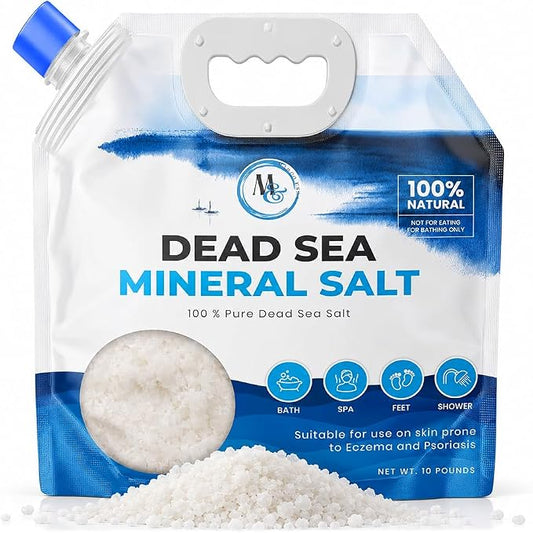 Dead Sea Bath Salt for Bath & Foot Soak, Unscented Fine Grain, 10 lb