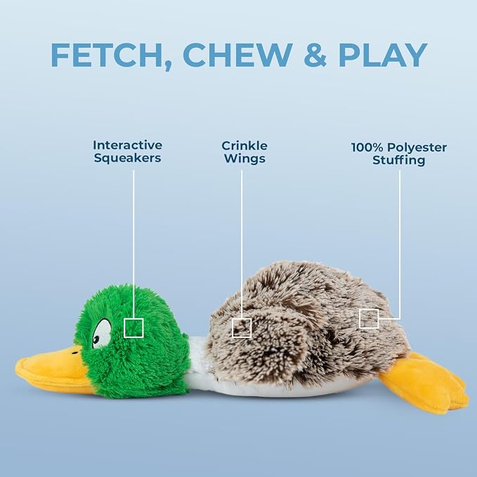 Best Pet Supplies Squeaky Dog Toys with Soft Durable Fabric for Small, Medium and Large Pets Interactive Toy for Indoor Play, Supports Active Biting and Play - Bunny Bunny Duck Small