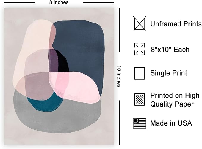 Monem Art Pastel Abstract Color Block Painting Print - Scandinavian Minimalist Art Poster - Wall Decor for Living Room, Bedroom or Office - 8x10 Unframed Wall Art by Mareike Bohmer